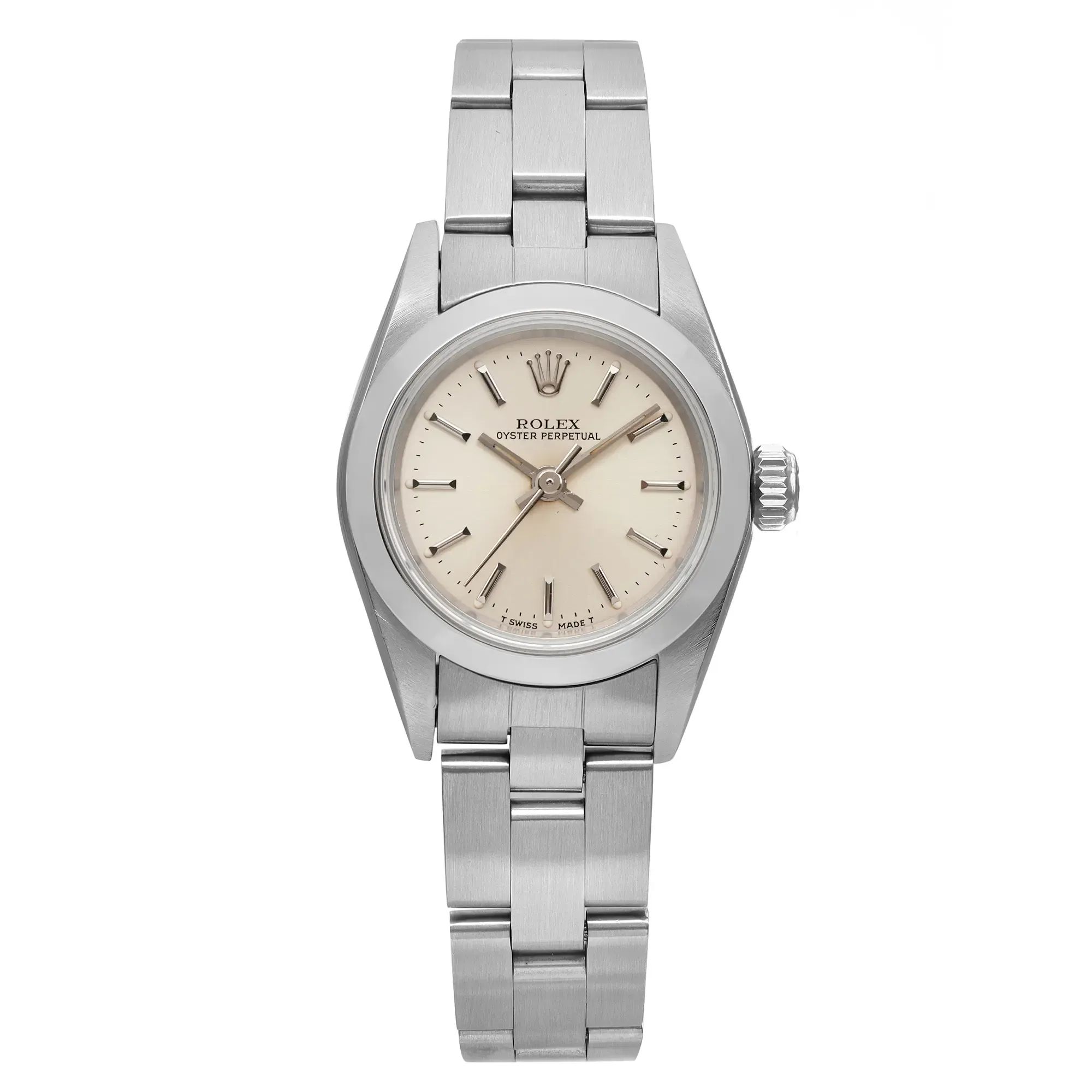 Front Full View Of Rolex 67180 Stainless Steel Watch 