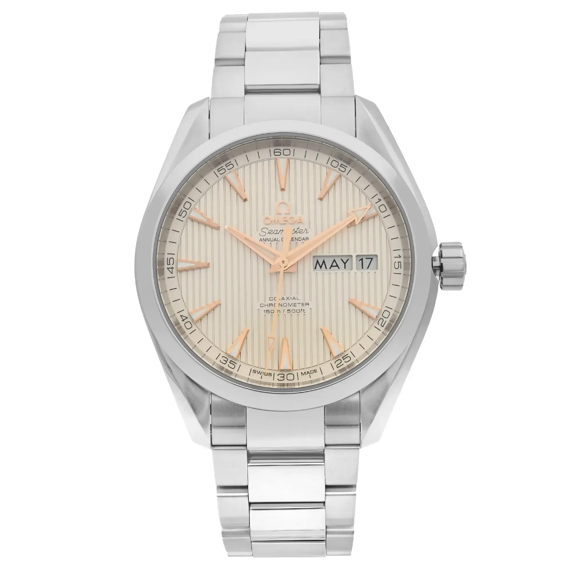Front Full View Of OMEGA 231.10.39.22.02.001 Stainless Steel Watch 