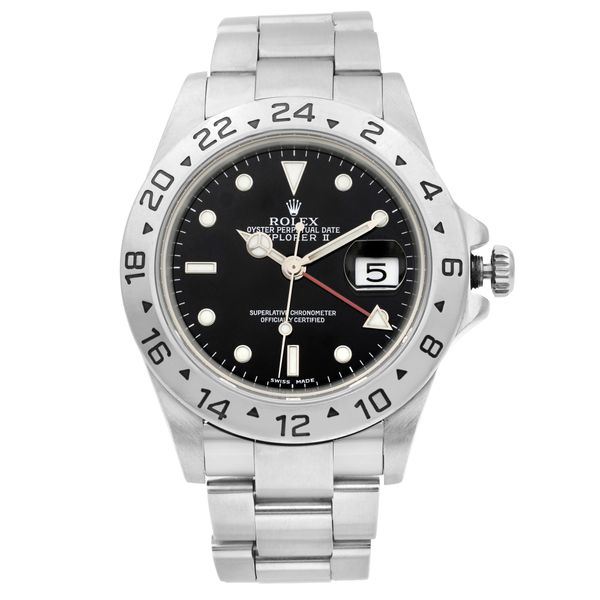 Front Full View Of Rolex 16570 Stainless Steel Watch 
