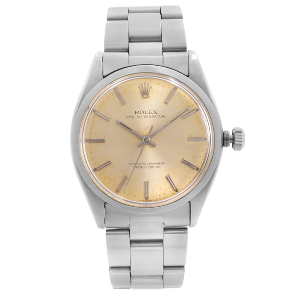 Front Full View Of Rolex 1002 Stainless Steel Watch 