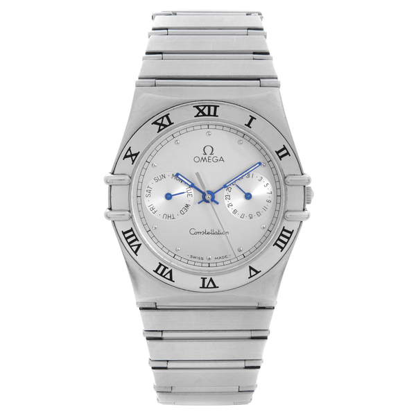 Front Full View Of OMEGA 198.0142 Stainless Steel Watch 