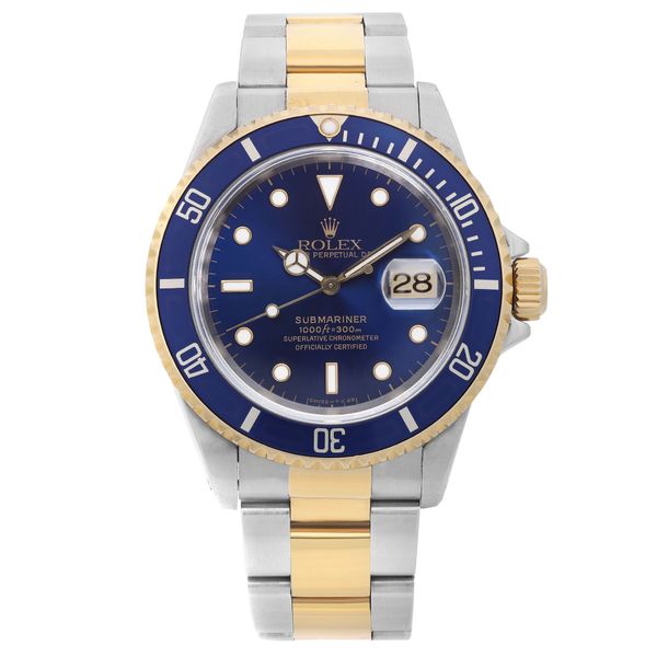 Front Full View Of Rolex 16613 Stainless Steel Watch 