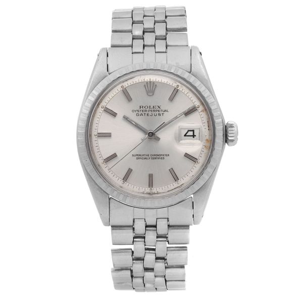 Front Full View Of Rolex 1603 Stainless Steel Watch 