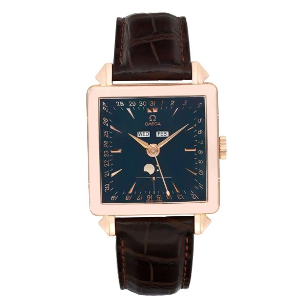 Front Full View Of OMEGA 5701.80.03 Rose Gold Watch 