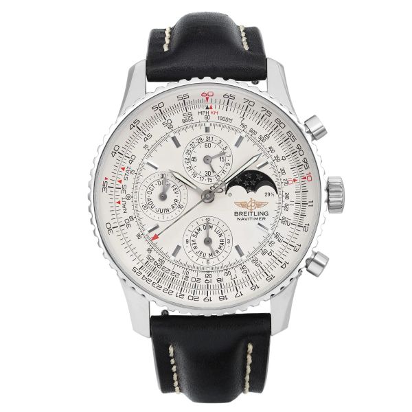 Front Full View Of Breitling A19340 Stainless Steel Watch 