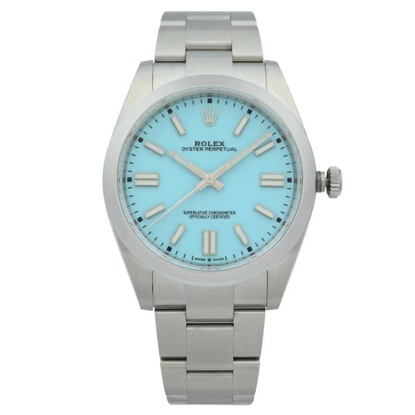 Front Full View Of Rolex 114300 Stainless Steel Watch 