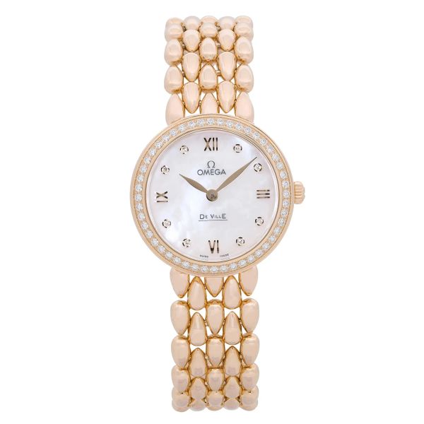 Front Full View Of OMEGA 424.55.27.60.55.004 Rose Gold Watch 