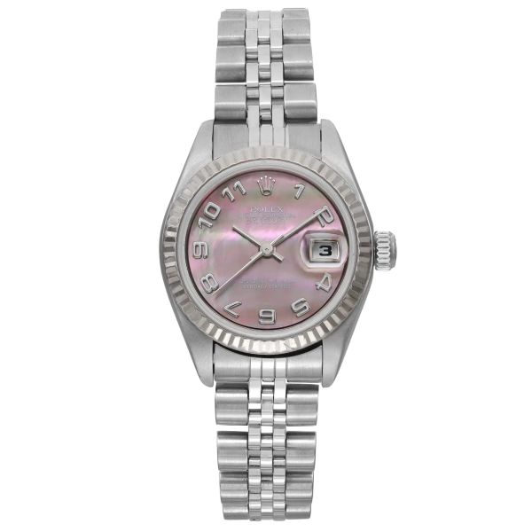 Front Full View Of Rolex 79174 Stainless Steel Watch 