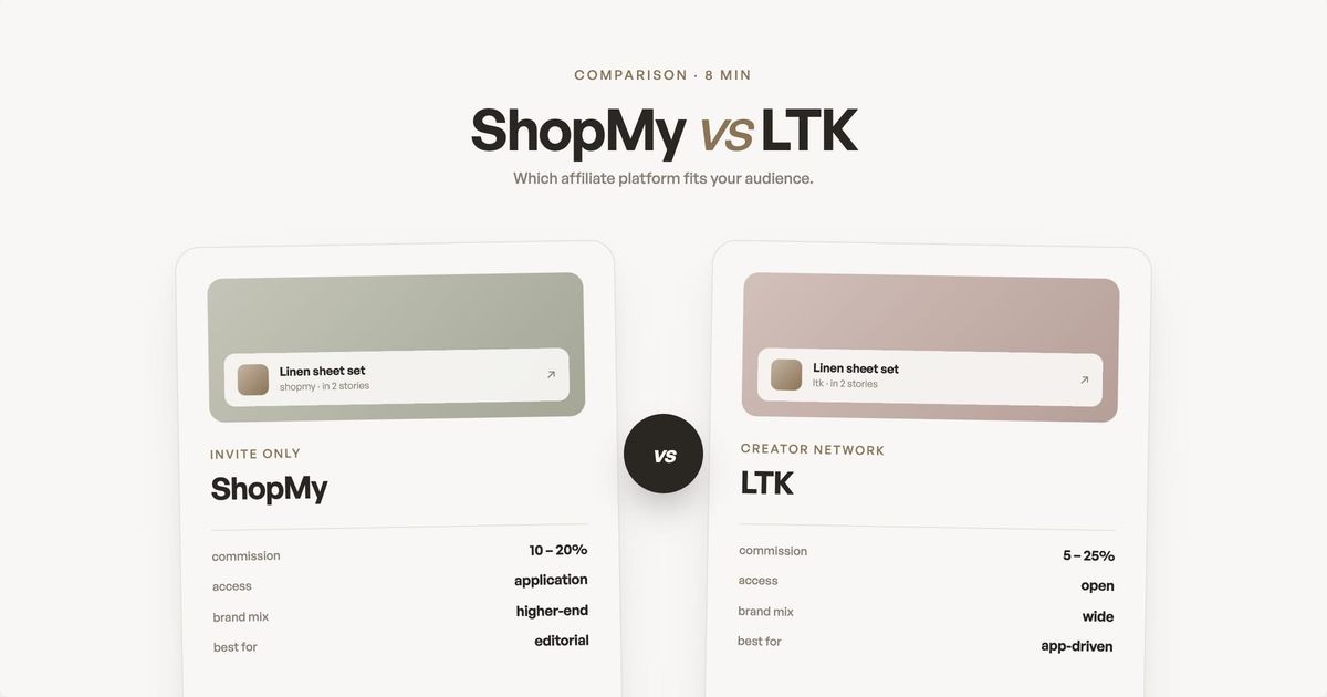 ShopMy vs LTK: Which Affiliate Platform Is Right for You? (2026 Guide)