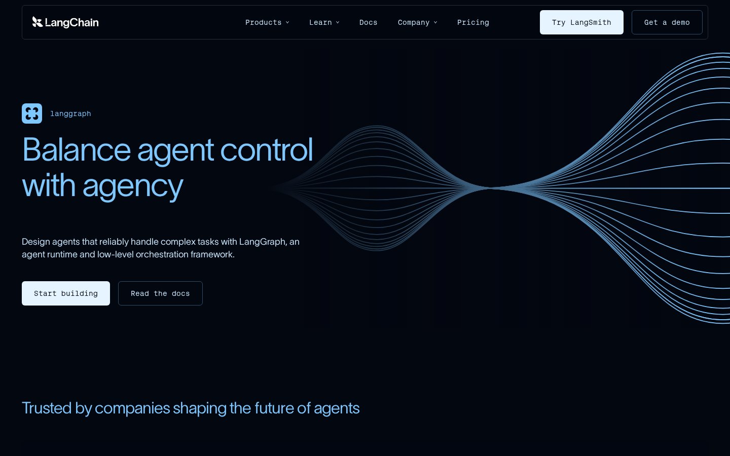 LangGraph platform documentation and graph visualization interface.