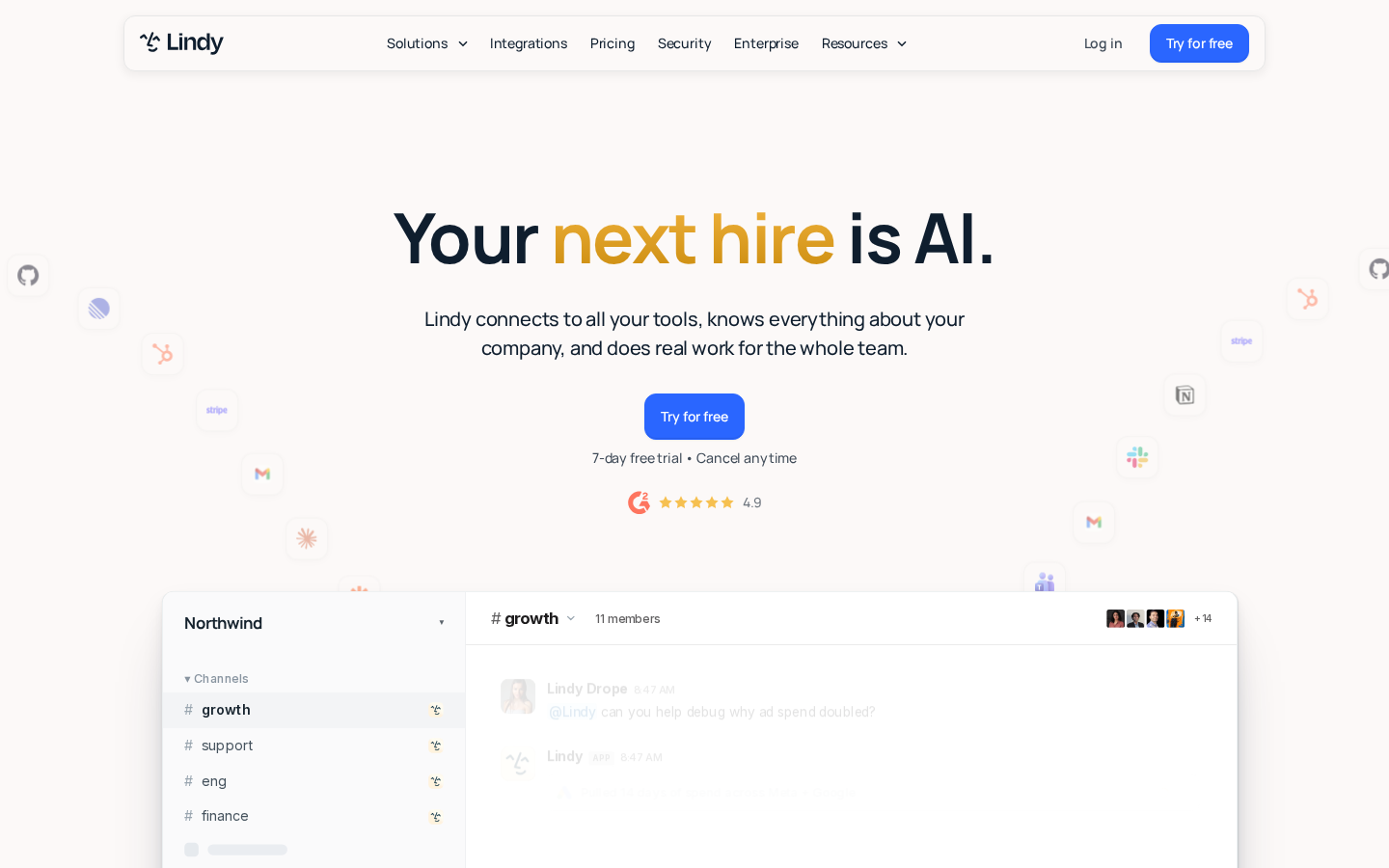 Lindy Enterprise AI executive assistant and workspace management portal