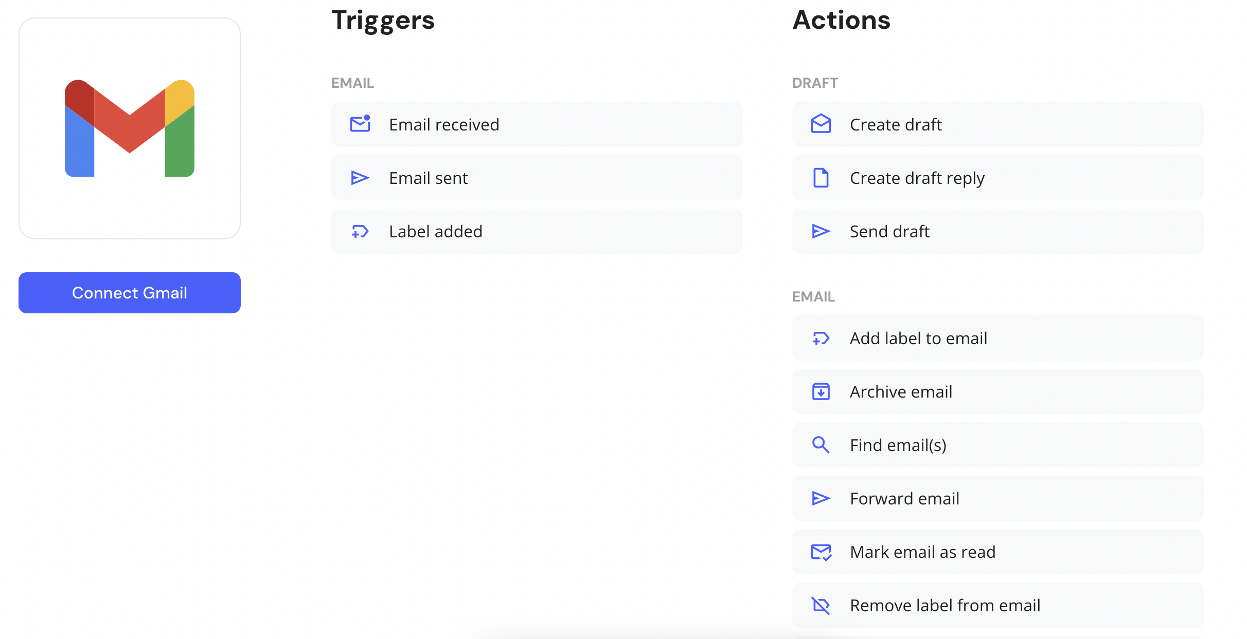 Relay.app workflow builder showing integrated trigger and action configurations