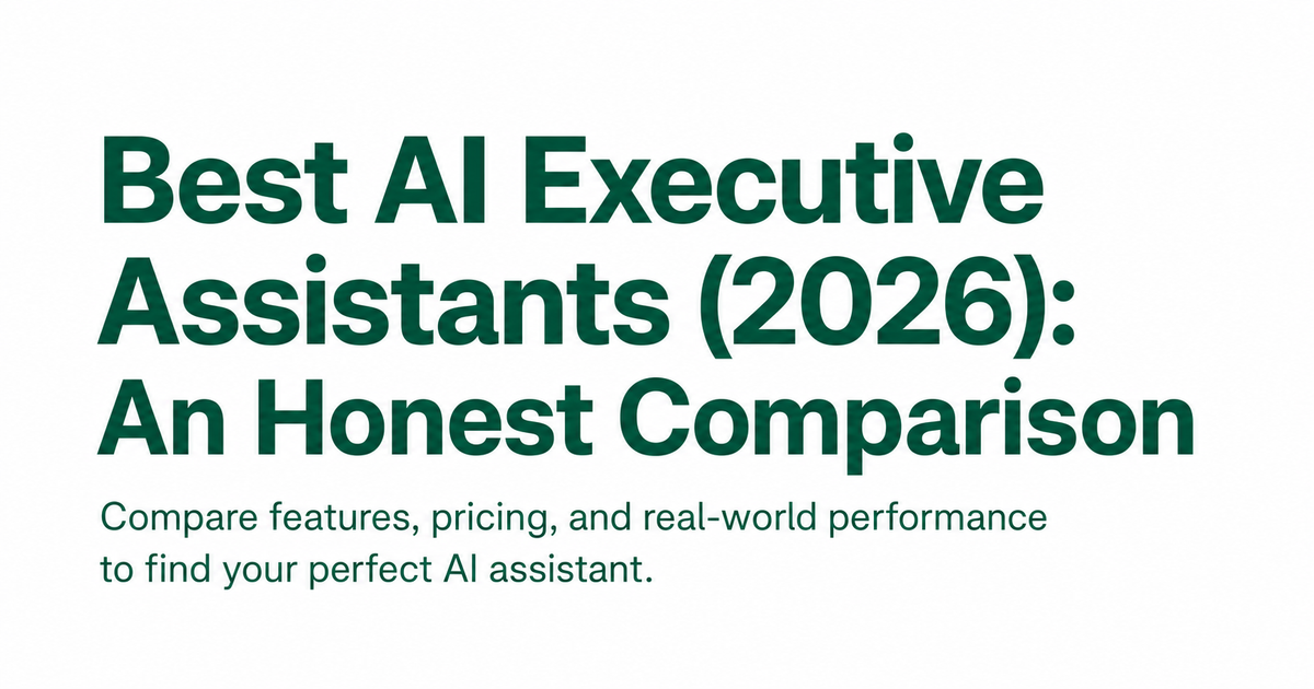 Comparison of 12 best AI executive assistants in 2026 - social share image