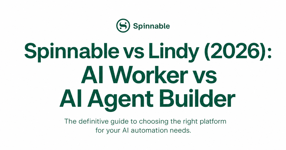Spinnable vs Lindy comparison - AI Worker vs AI Agent Builder 2026