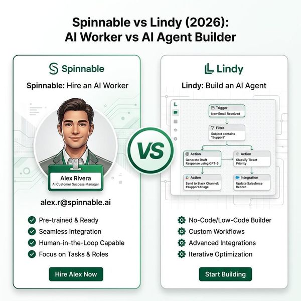 Spinnable vs Lindy comparison - AI Worker vs AI Agent Builder 2026