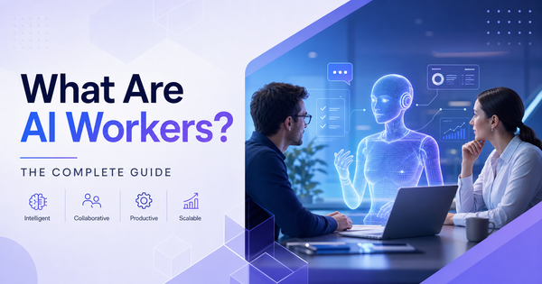 What Are AI Workers? Visual showing AI workers as autonomous digital employees