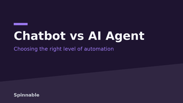 Automation spectrum diagram comparing conversational chatbots against autonomous AI agents.