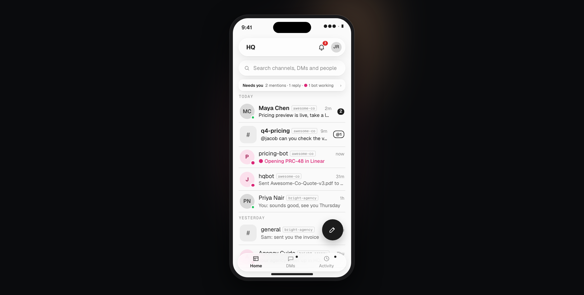 HQ Mobile beta: your conversations and bots on your phone.