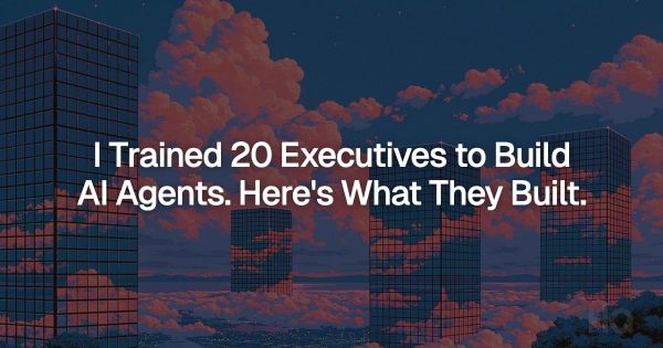 Abstract artwork for an article about executives building AI agents in a bootcamp