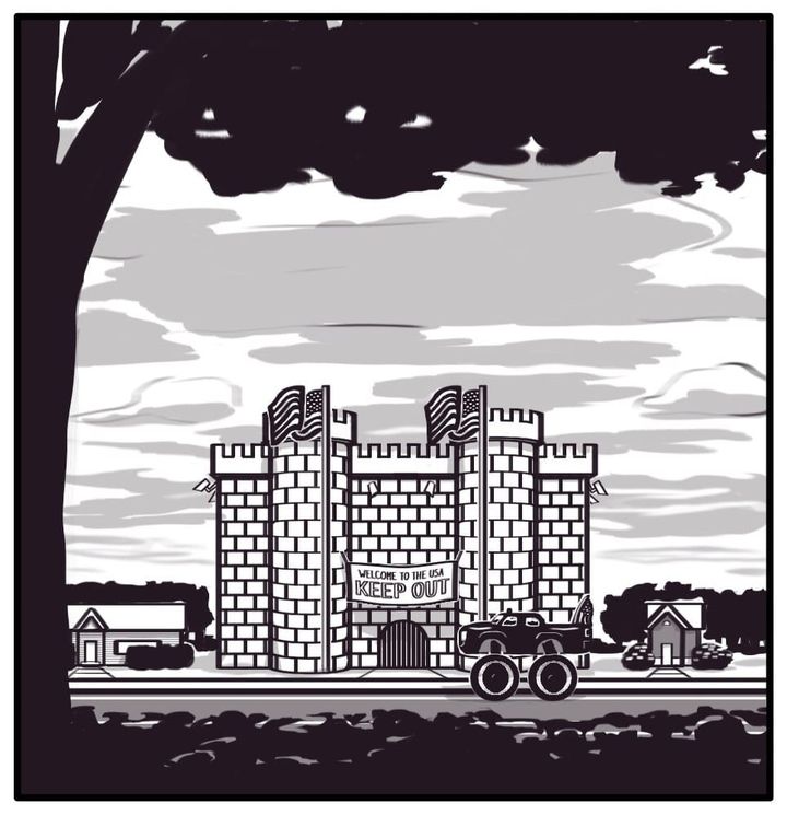 Title card of WHAT IT FEELS LIKE TO LIVE IN THE USA - a Painted Doggie comic