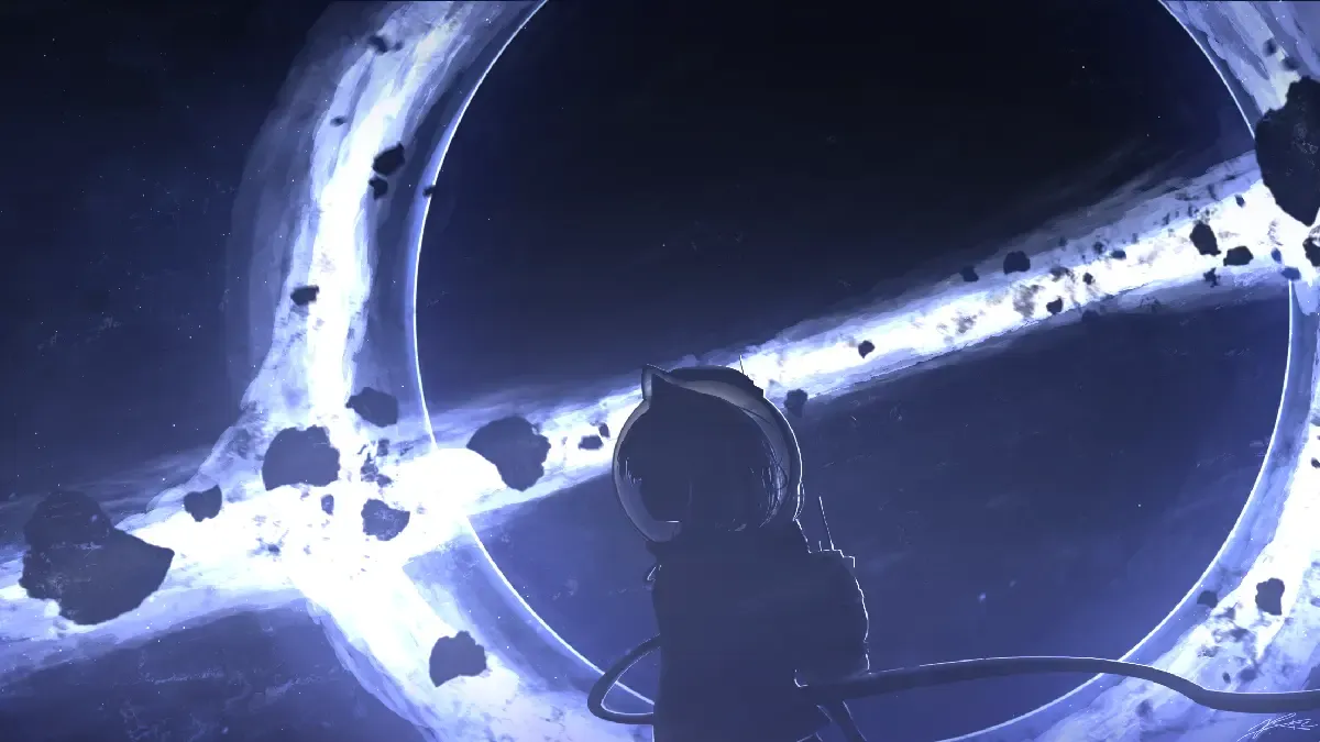 floating black hole event horizon