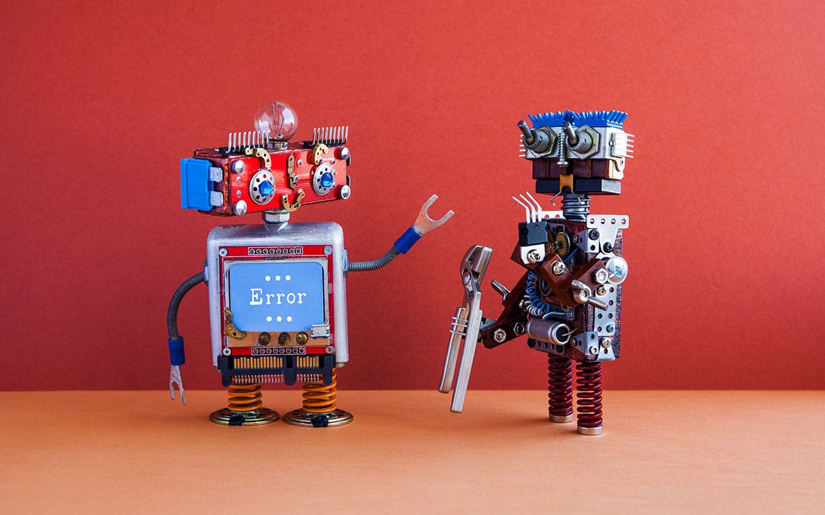 robot throwing error
