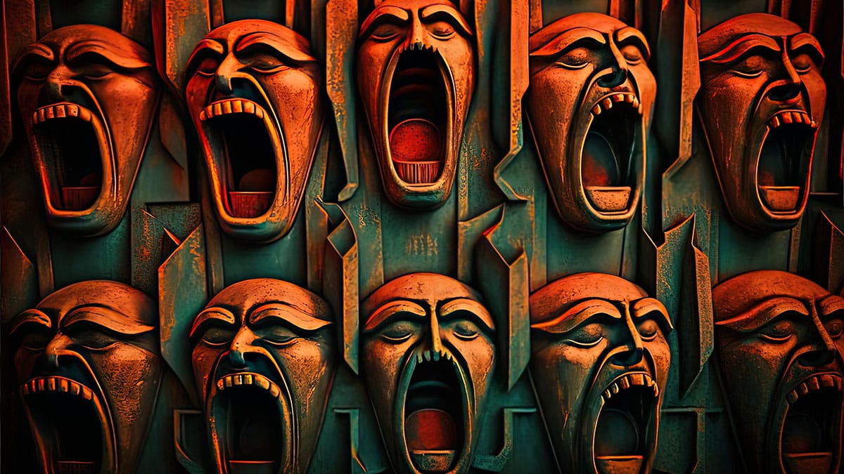 screaming warped faces