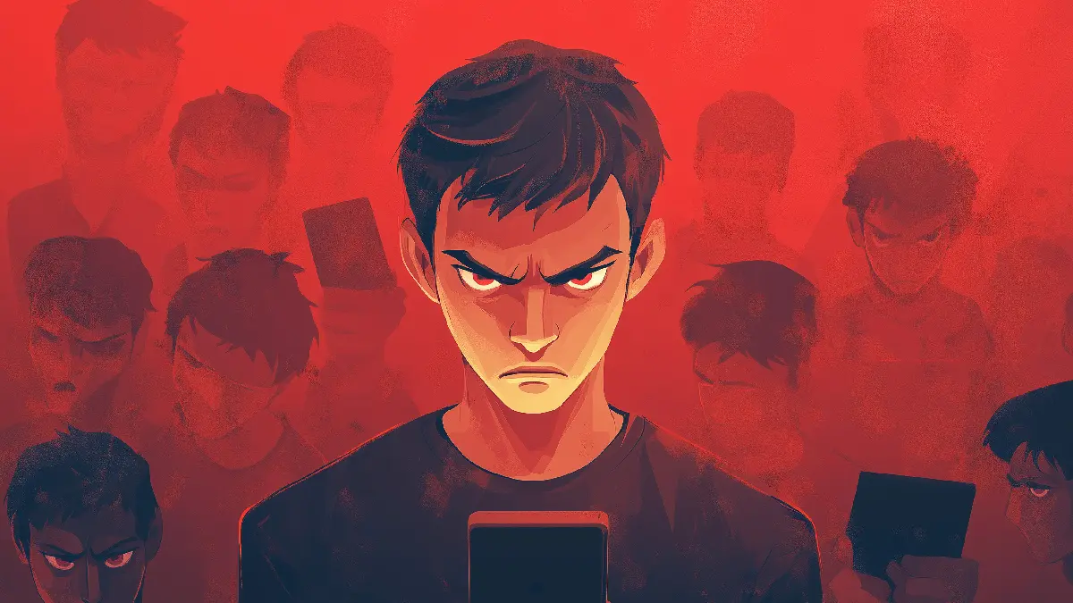frustrated young man with smartphone