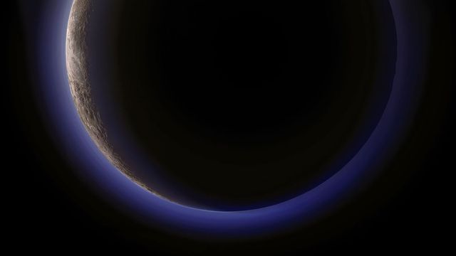 under the hazy blue skies of… pluto?