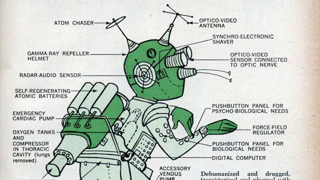 behold the (terrifyingly badly designed) cyborg of the 1960s