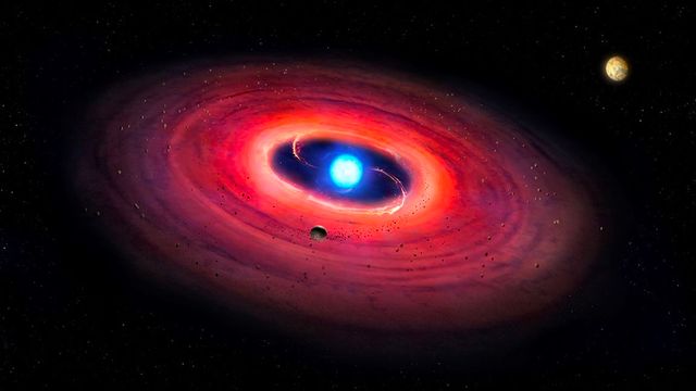a planet four times the size of its star shows how solar systems die