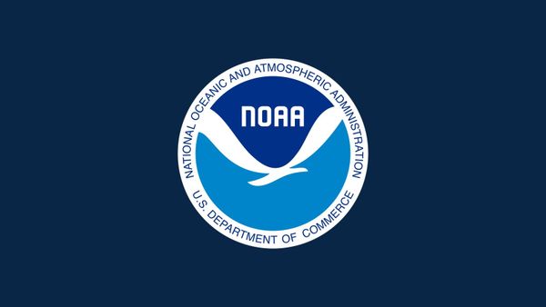 NOAA logo on navy background