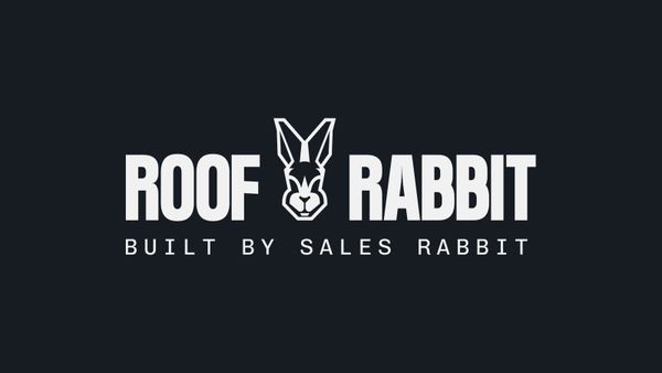 Roof Rabbit, built by Sales Rabbit, logo on dark background
