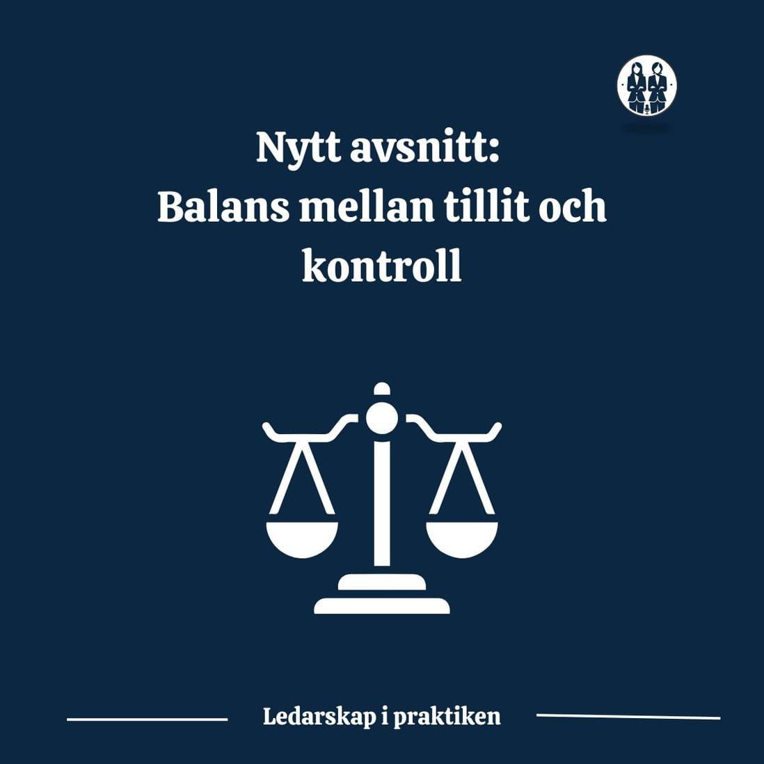Balans mellan tillit och kontroll