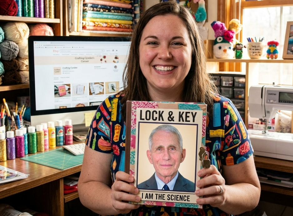 MoveOn.org partners with top Etsy seller 'Crafting Cyndee' to gift every NIAID scientist a new Fauci-themed 'lock and key' secret diary