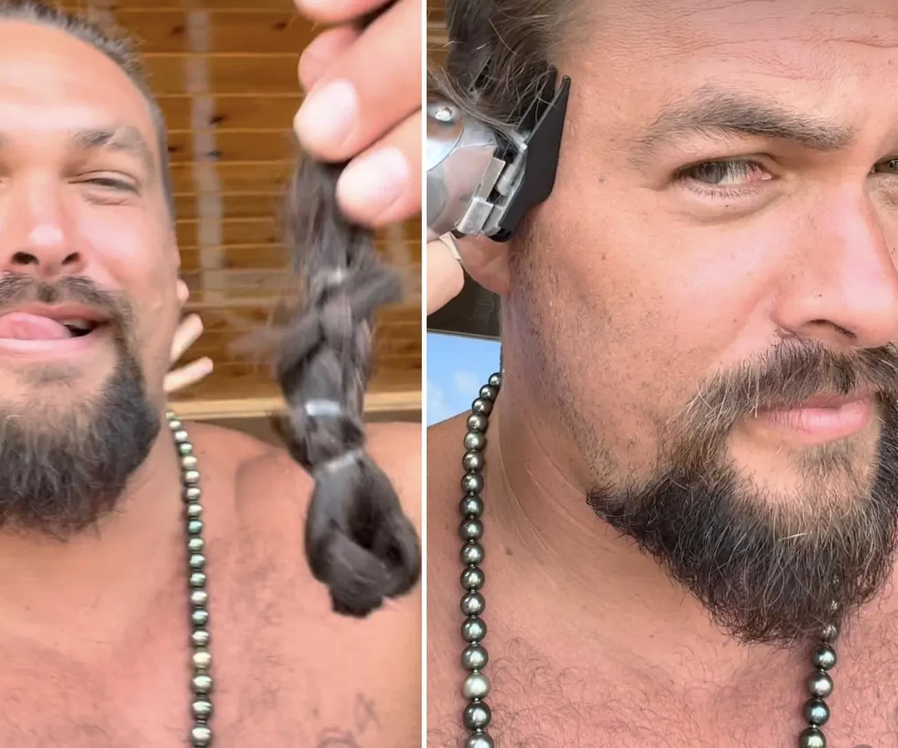 Jason Momoa Shaves his Head to Raise Awareness About Cutting Out Single-Use Plastics