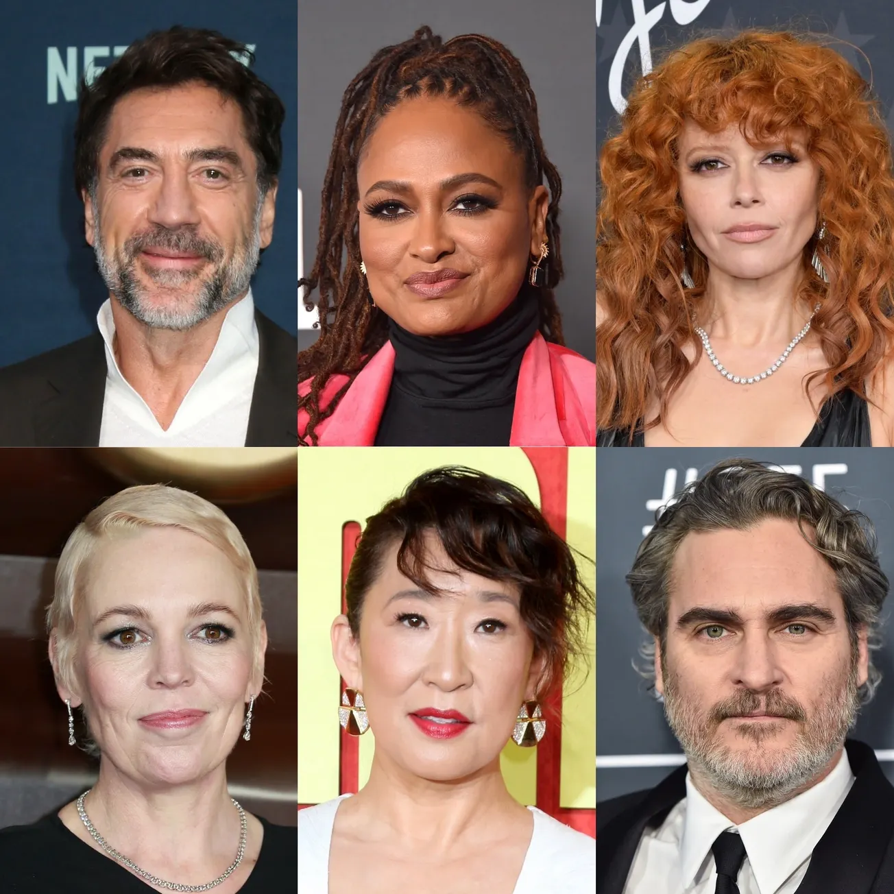 Actors and directors who signed open letter to the Academy condemning silence on Hamdan Ballal from L to R Javier Bardem, Ava