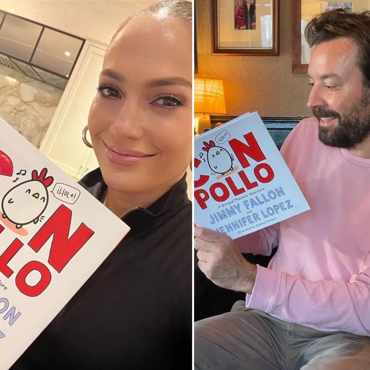 Jennifer Lopez & Jimmy Fallon Release Bilingual Book for Kids: "Con Pollo"