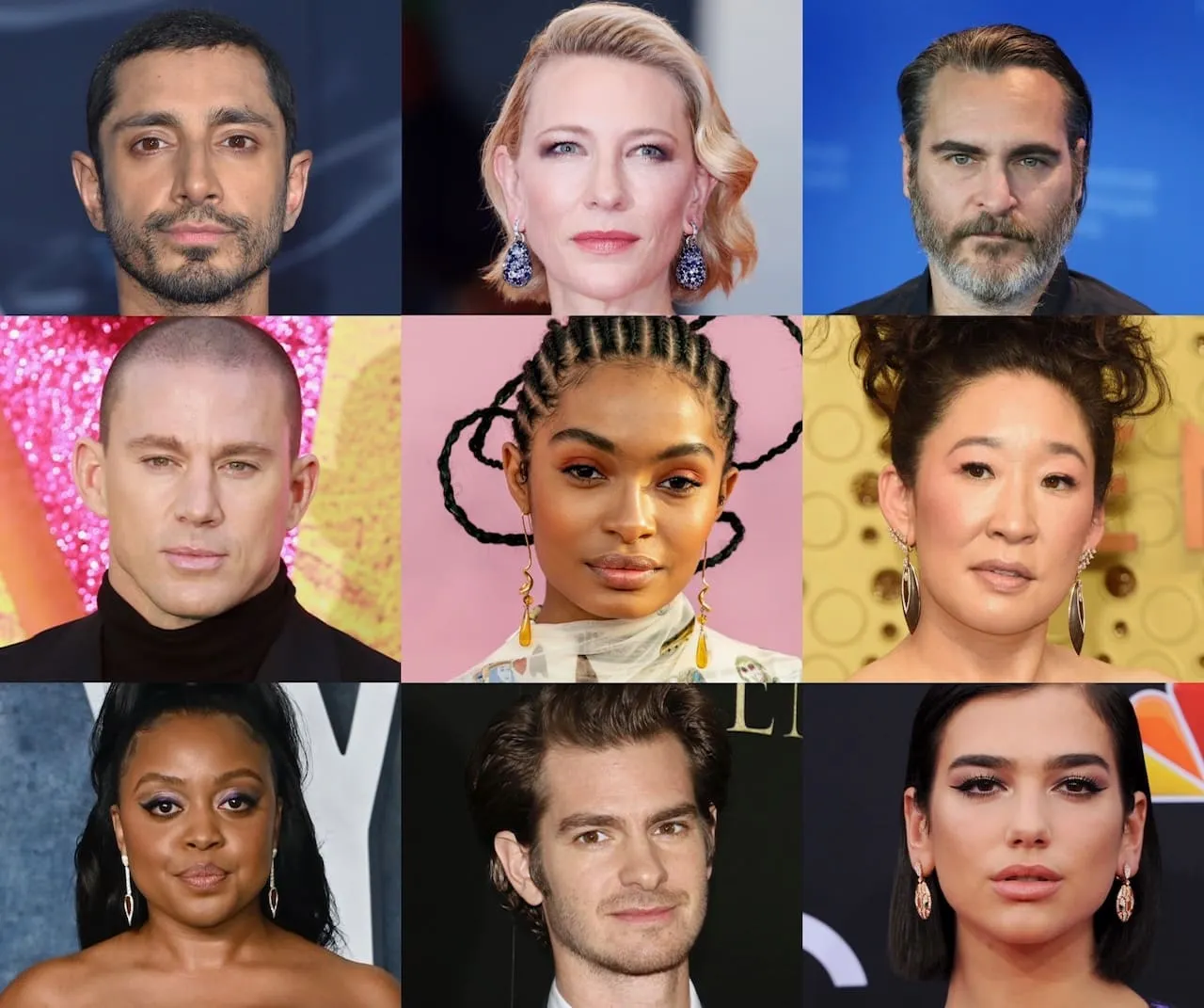 A series of photos of celebrities who have signed their names on an open letter to US President Joe Biden calling for ceasefi