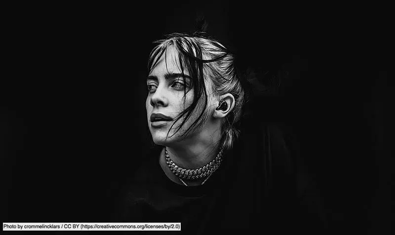 Billie Eilish shares a powerful message about self-value at her concert in Miami. (Photo by crommelincklars / CC BY (https://