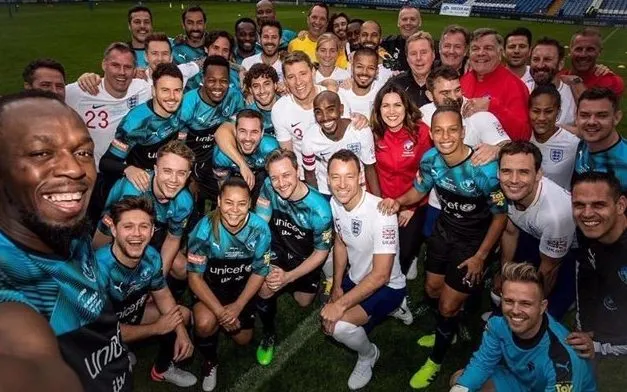 Socceraid 2019 selfie by Usain Bolt