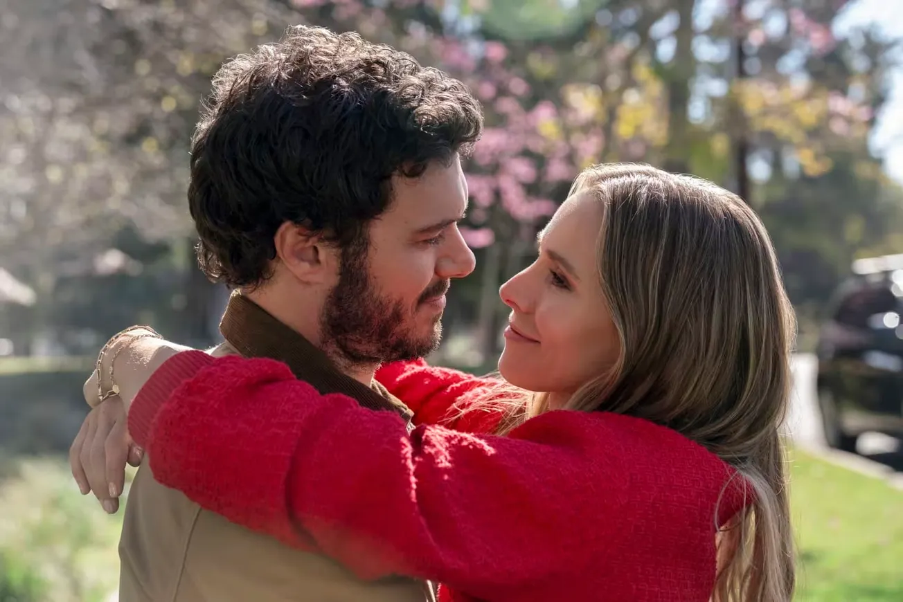 'Nobody Wants This' Season 2 announcement featuring a photo of Adam Brody and Kristen Bell as their characters Noah and Joann