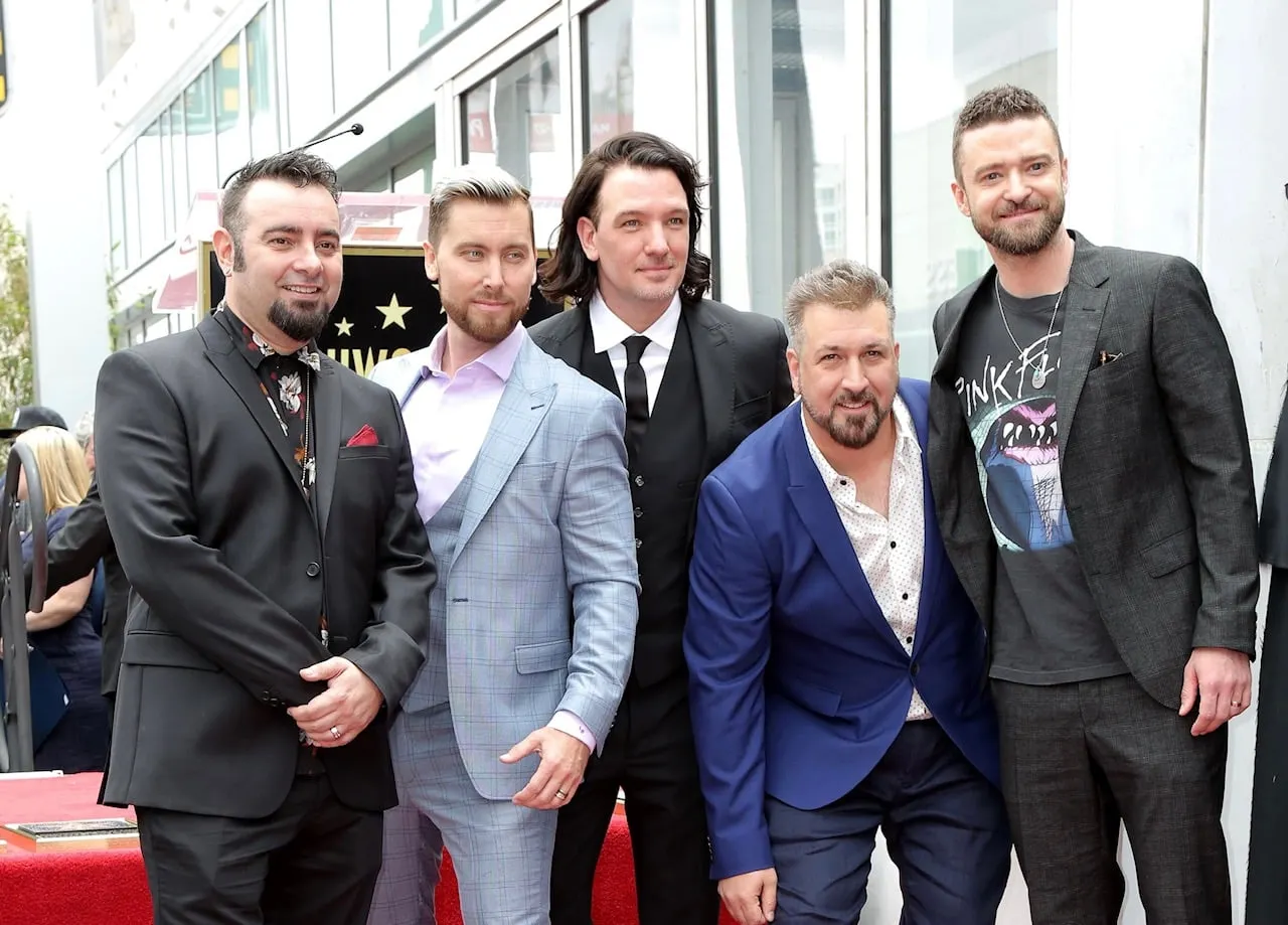 NSYNC together at their star ceremony.