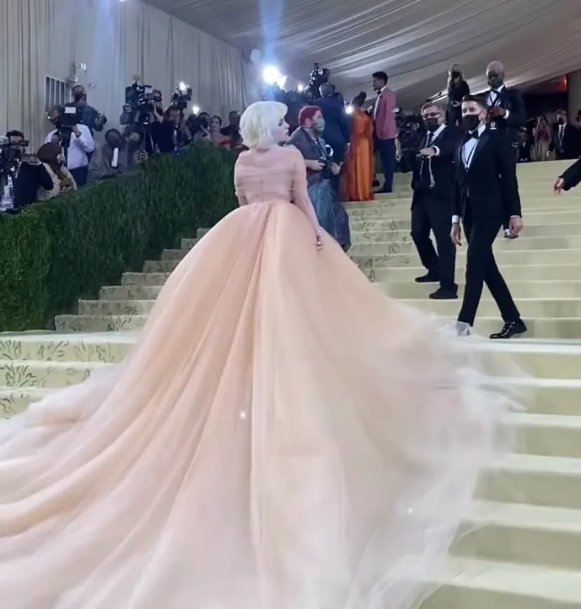 Billie Eilish in a tulle Oscar de la Renta gown at the 2021 Met Gala