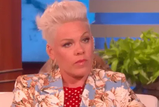 Pink appears on the Ellen Show and talks about online kindness (photo: @ellenshow/Instagram)