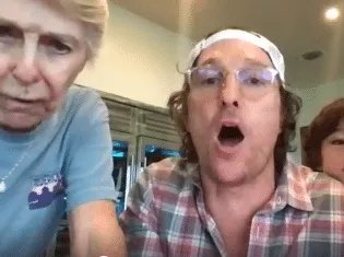 Matthew McConaughey hosts virtual bingo with seniors in Texas retirement home. (Photo: The Enclave at Round Rock Senior Livin