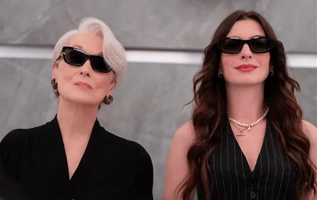 Meryl Streep and Anne Hathaway as Miranda Priestly and Andy Sachs in a still from Devil Wears Prada 2
