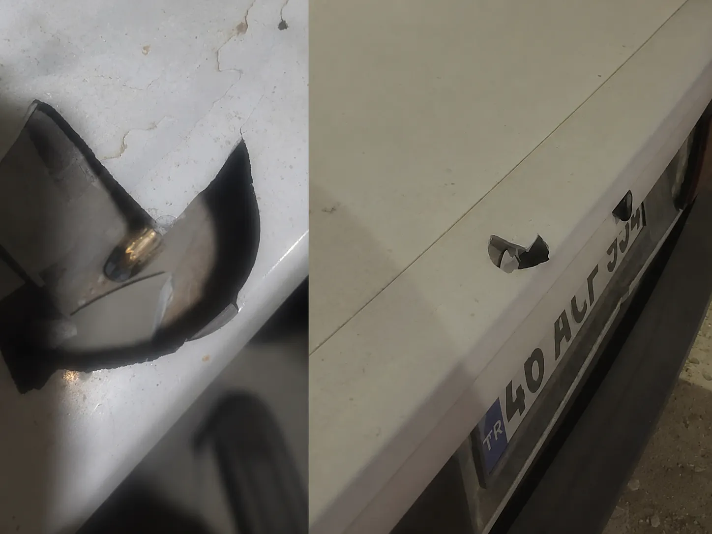 Elbistan'da park halindeki otomobilin üzerine yorgun mermi düştü