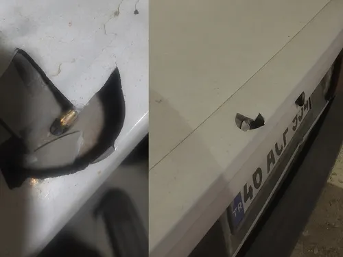 Elbistan'da park halindeki otomobilin üzerine yorgun mermi düştü