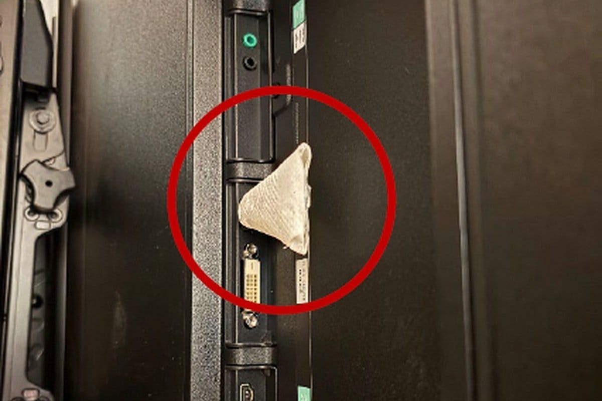 A bug behind the TV in OpenAI's boardroom